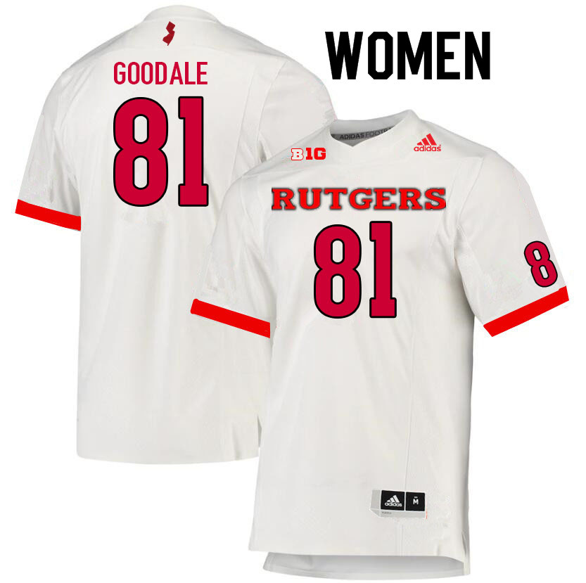 Women #81 Zach Goodale Rutgers Scarlet Knights College Football Jerseys Sale-White - Click Image to Close